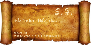Sándor Hódos névjegykártya
