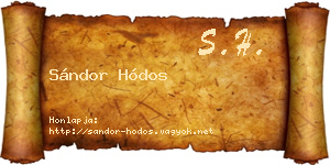 Sándor Hódos névjegykártya